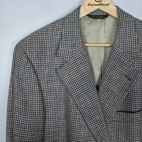 Brooks Brothers Houndstooth Sport Coat Blazer Wool Jacket Men 42S